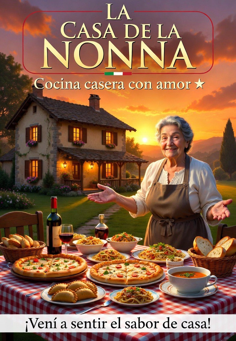Póster La Casa de la Nonna — cocina casera con amor